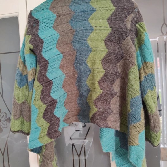 Multi coloured zig zag waterfall cardigan - Picture 3 of 4